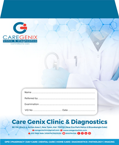 Envelop Design of Clinic & Diagnostics branding design graphic design