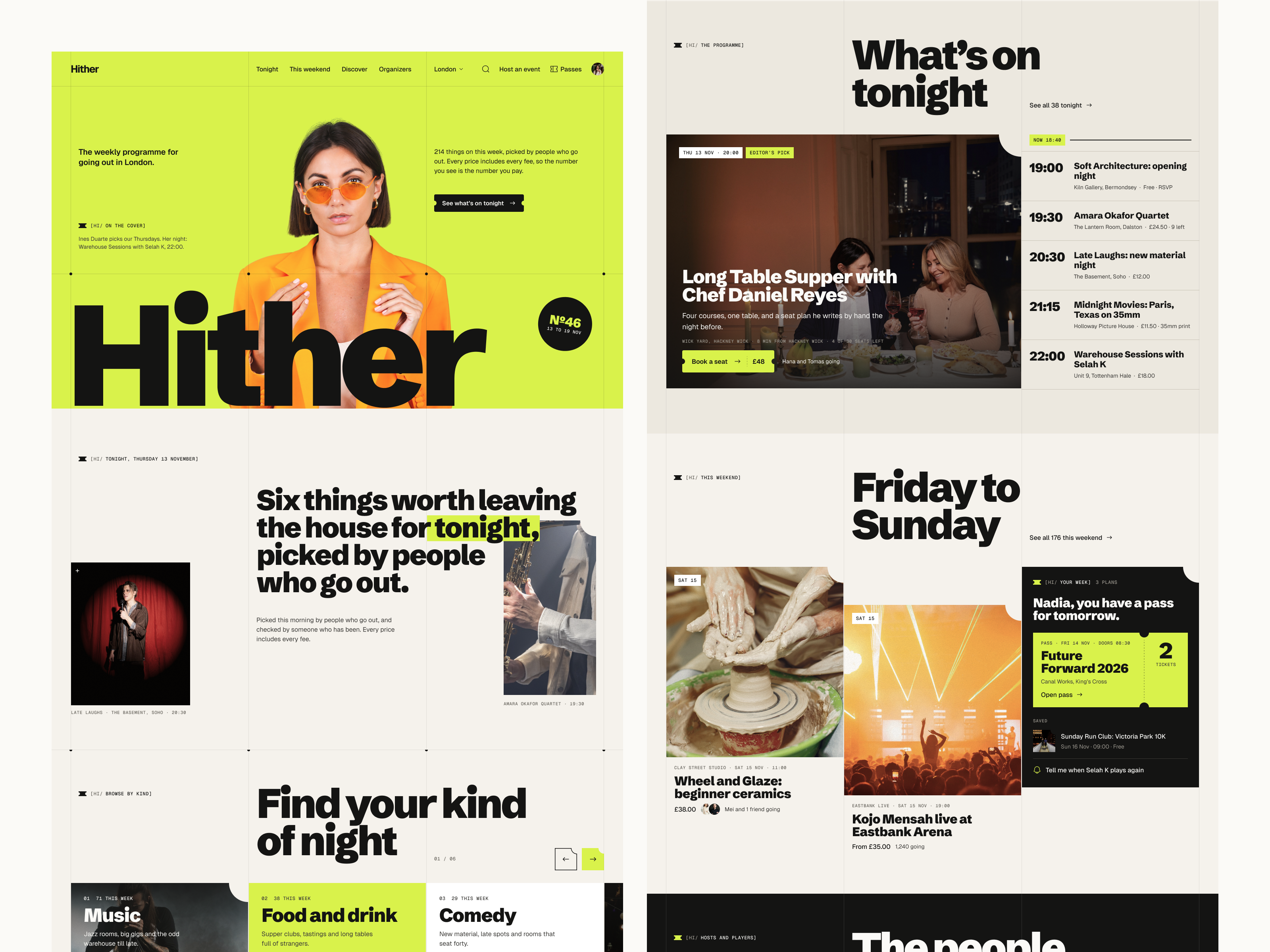 Hither — Event & Nightlife Discovery Platform interface product service startup ui ux web
