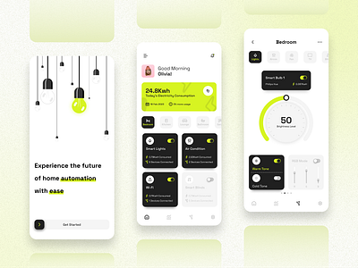 Smart Home - Mobile App app app design application connectivity figma ios light neon smart smart home tech ui uiux user interface