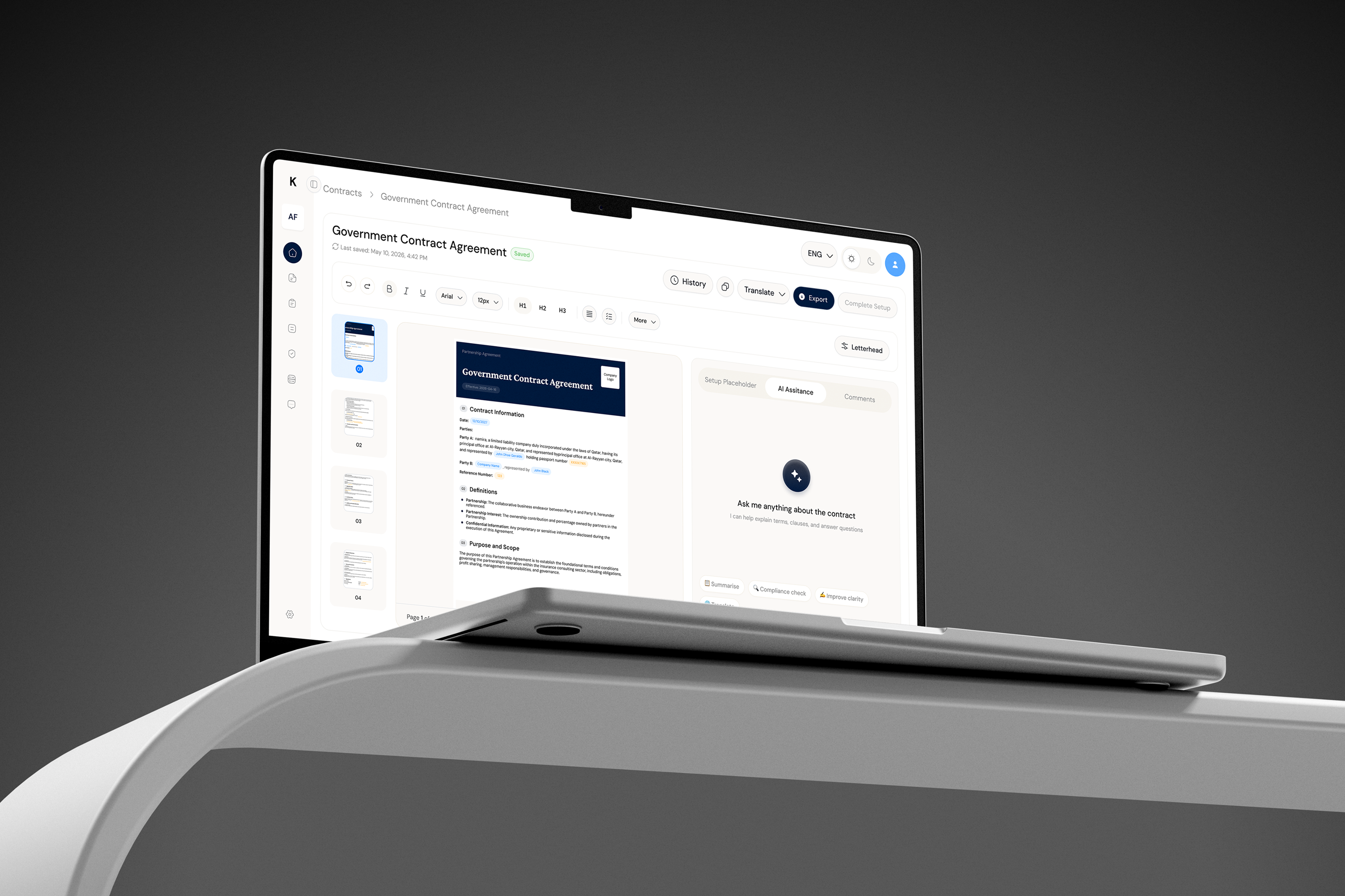 AI Contract Management Dashboard — LegalTech SaaS ai ai dashboard ai integration analytics artificial intelligence automation b2b market b2becommerce clean contract management dashboard dashboard ui digital product design ecommmerce legaltech modern design saas saas dashboard startup uiux