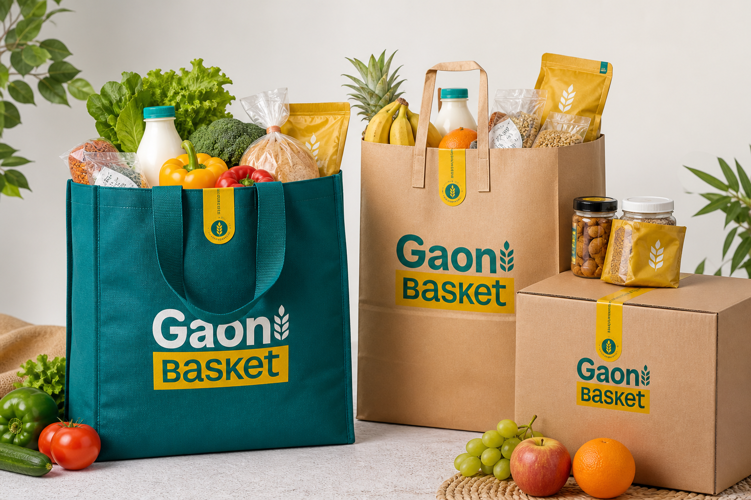 GaonBasket - Logo, Brand Identity & Grocery Ecosystem Design branding graphic design logo
