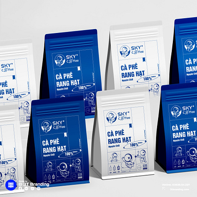 sky coffee - coffee packaging 3t branding badiing branding design graphic graphic design idea logo logo design sky coffee coffee packaging