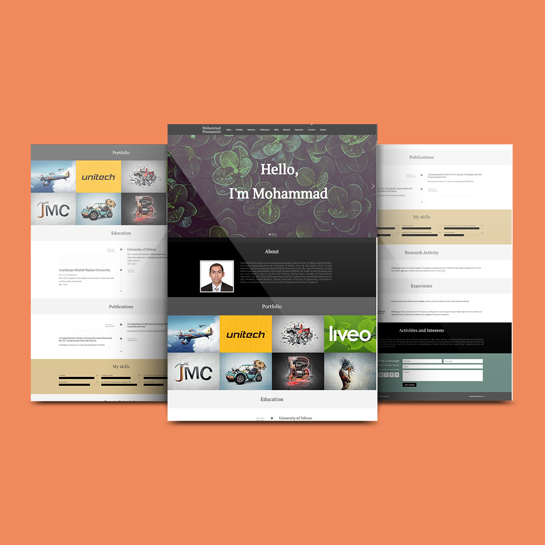 Mohammad Pouramini - Personal Portfolio betheme portfolio website web design wordpress wordpress website