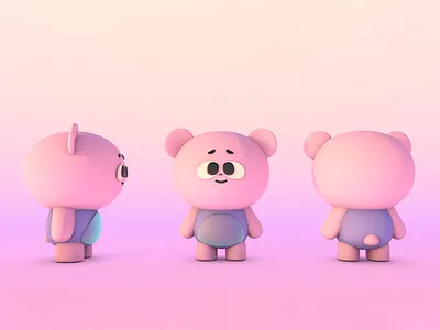 The prettiest 3D bear 3d 4dcinema bear cartoon cinema cute graphic design grizzlybear model modeling modelling web