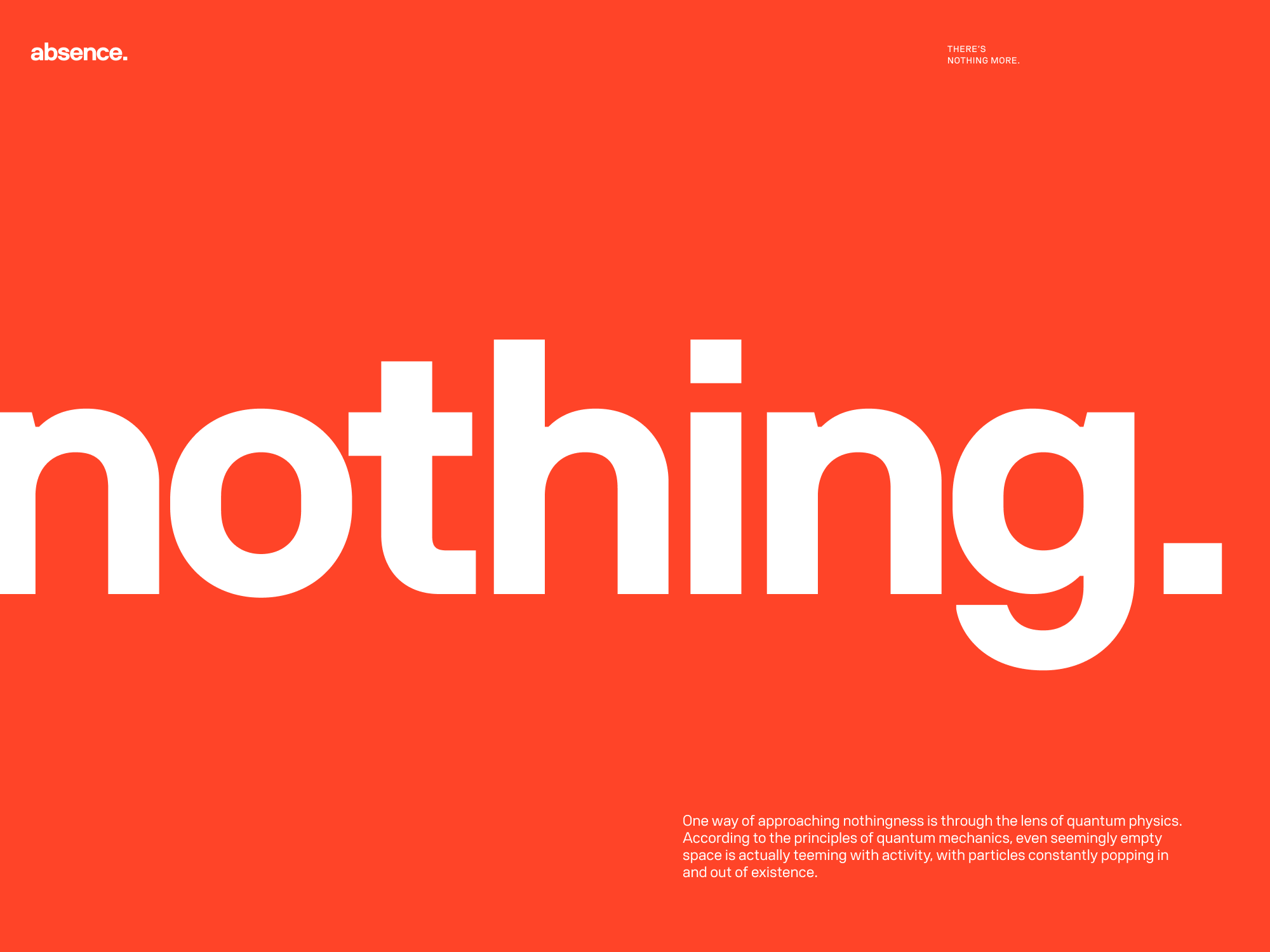 Absence absence bright clean concept design experiment layout minimal minimalistic nothing orange prototyp sans text textual tgif typographic typography ui design volksans