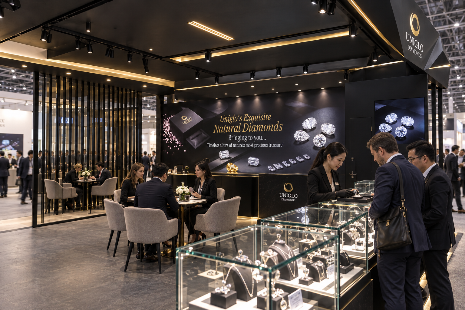Hong Kong International Diamond & Jewerly Stall Design branding design graphic design stall design typography