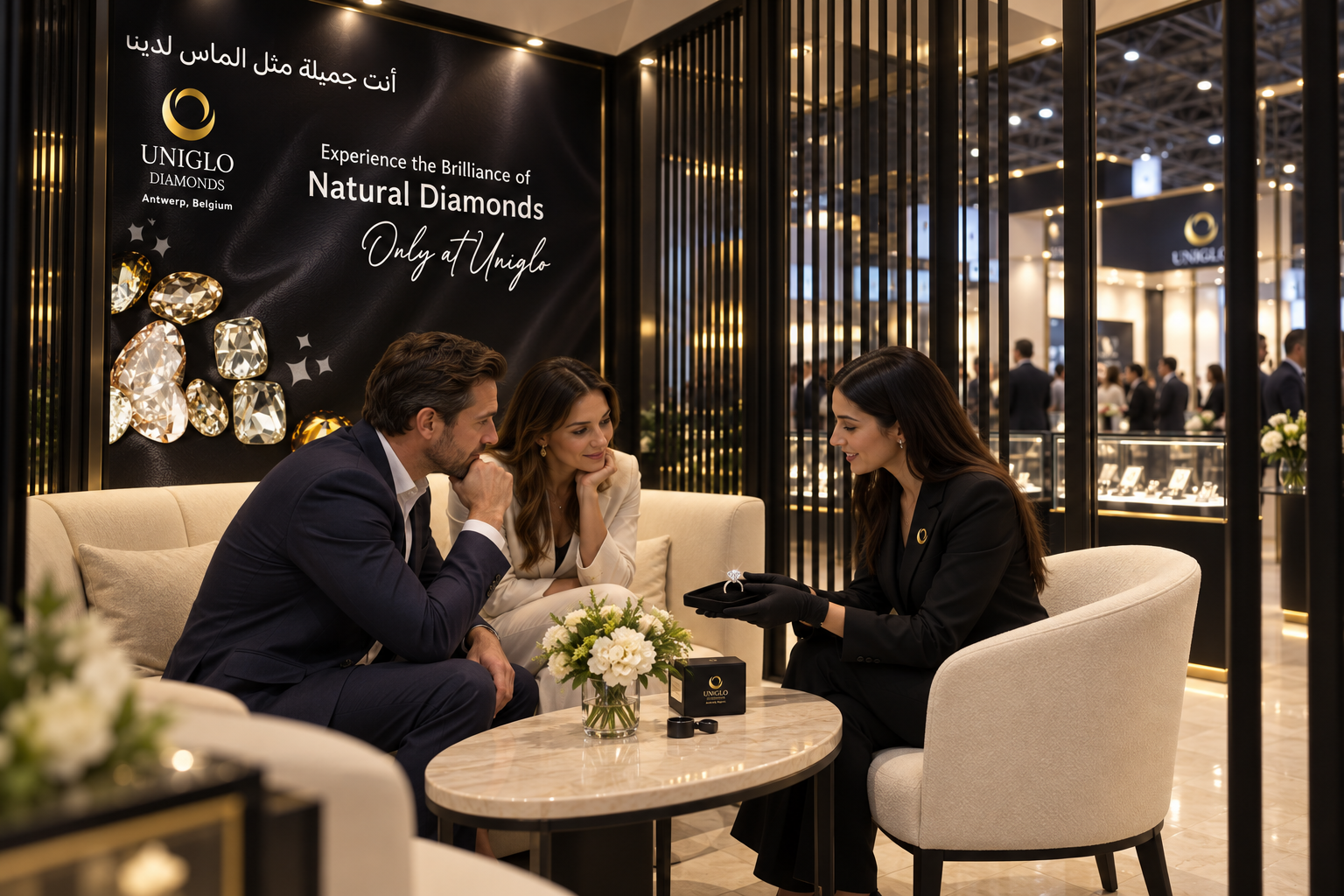 Dubai International Diamond & Jewerly Stall Design branding design graphic design illustration stall design