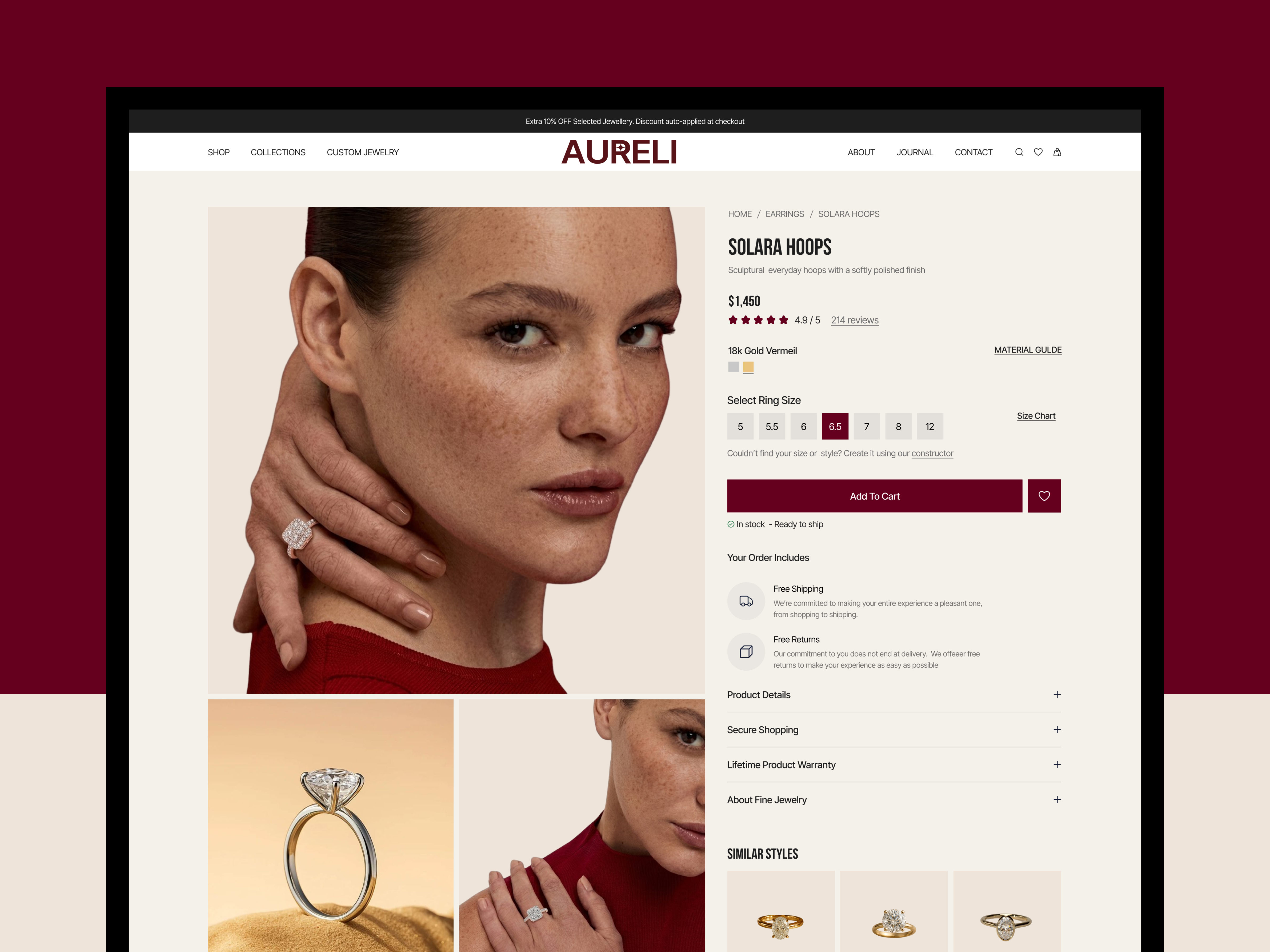 Luxury Fine Jewellery E-commerce | Shopify UX/UI conversion rate optimization cro design ecommerce ecommerce design fashion ecommerce fine jewelry jewellery jewelry luxury ecommerce luxury jewelry mobile commerce pdp product page responsive design shopify shopify design shopify store ui design ux design web design