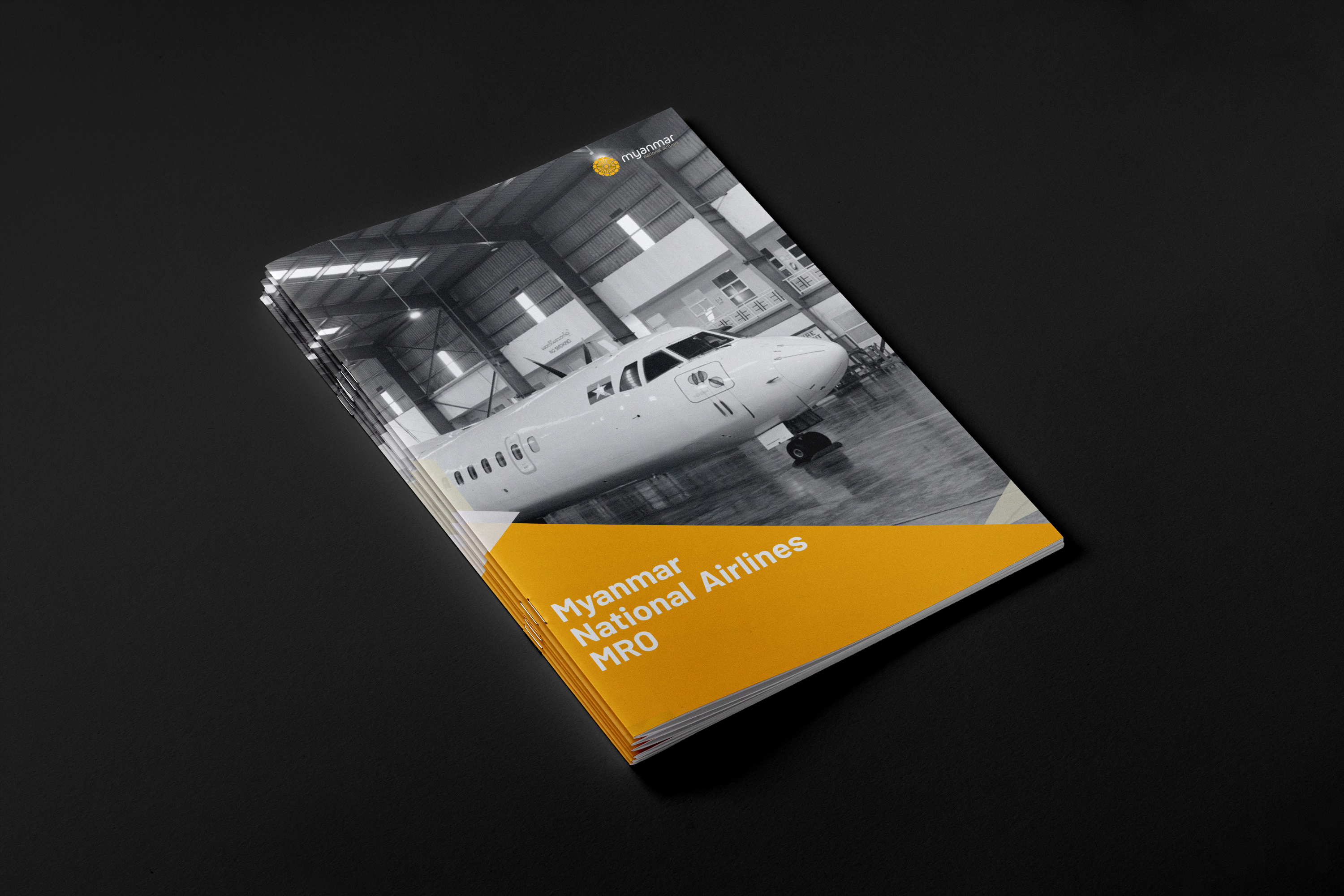 Myanmar National Airlines – MRO Brochure brochure graphic design layout design print print design publication