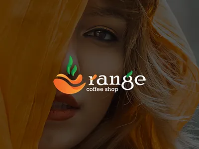 Logo Design (Coffee Shop - Orange) beautiful brand branding coffee graphic design green logo minimalist modern orange shop woman