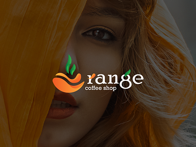 Logo Design (Coffee Shop - Orange) beautiful brand branding coffee graphic design green logo minimalist modern orange shop woman