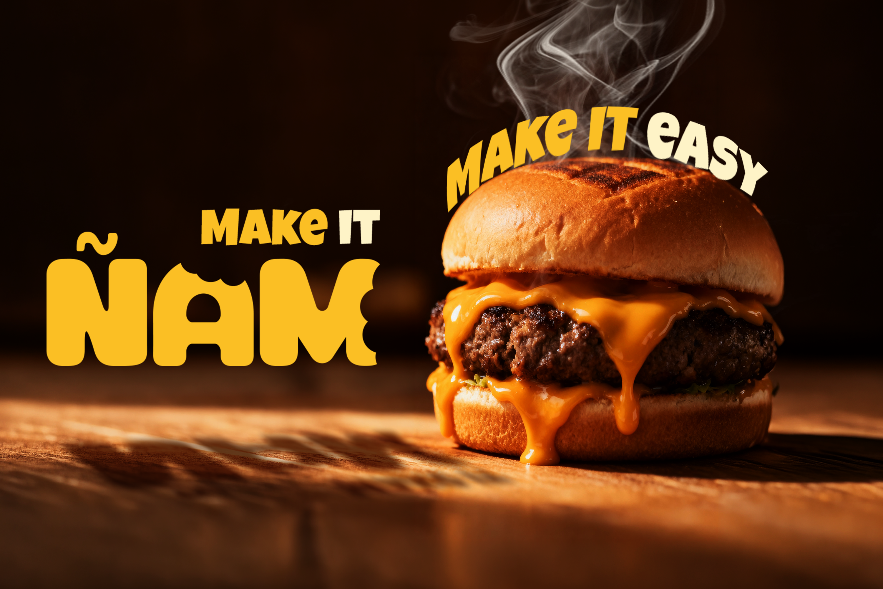 Ñam Burgers: Visual Identity & Branding brand identity branding design fast food food branding graphic design illustration illustrator logo logo design marca mockup packaging design photoshop product design retail design visual identity