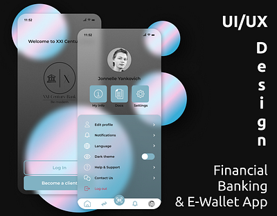 Mobile app design - XXI Century Bank app appdesign behance branding design figma graphic design logo ui ux vector