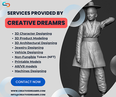 Realistic 3D Character Modeling Mohali- CREATIVE DREAMRS 3d 3d des 3d modeling 3d rendering art design designing illustration logo modeling visualization