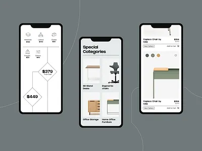 UX Office 3d animation branding case study design e commerce ecommerce furniture graphic design illustration logo motion graphics office online shop ui ux vector webdesign