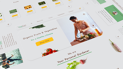 Fruits & Vegetables online shop homepage branding bright design fruit homepage light logo minimal modern online shop ui vegetable website white