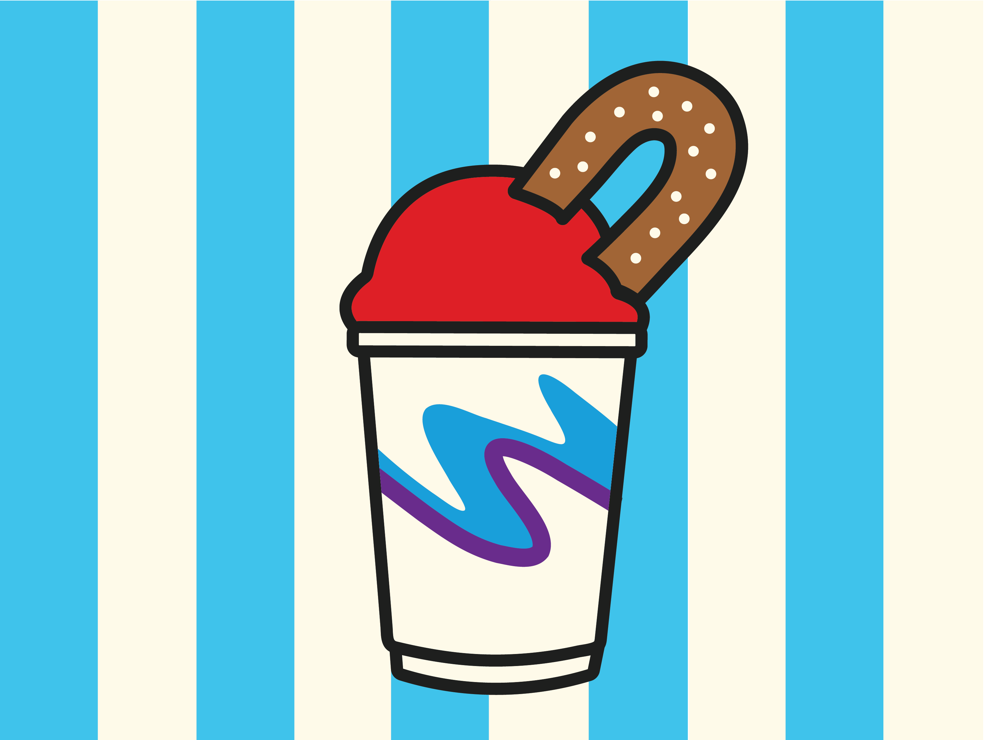 Wooder Ice <> Soft Pretzel icon design magnet paper cup patch philadelphia philly pretzel sticker stripes water ice wooder ice