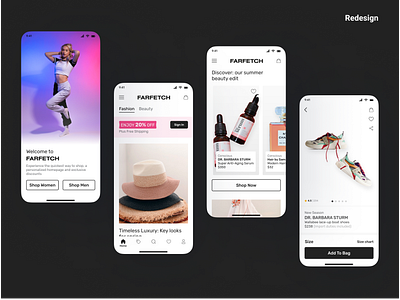 Shopping App - Farfetch Redesign appdesign ecommerce farfetch figma mobileapp shopping uidesign