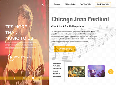 Music Webpage branding designer ui