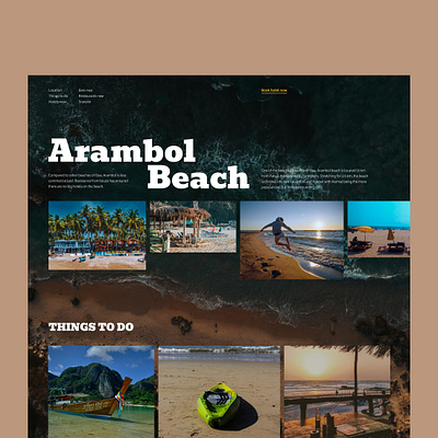 Landing page for Arambol Beach graphic design landing page minimal ui user interface webdesign webdesigner website