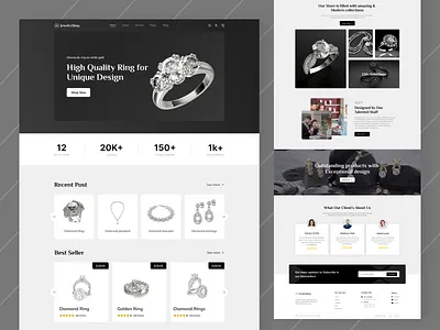 Jewelry Store Landing Page buy sell website ecommerce ecommerce website jewelry landing page market marketplace minimal minimalistics online shop online store ui design ui ux design user interface web design website website design
