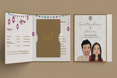 Hotel Key Card at Indian Wedding caricature einvite hotel key card illustration indian wedding indian wedding invite invite key card wedding identity wedding invitation wedding schedule