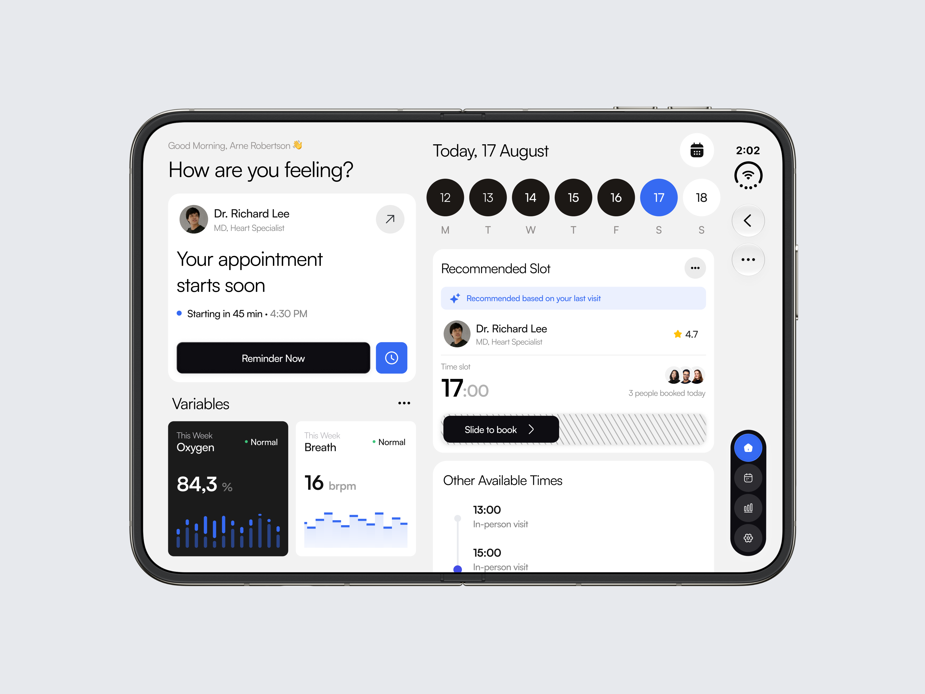 Zynis - Healthcare Apple Duo app app design apple duo apps booking clean doctor duo health health tracking healthcare healthcare app healthcare ux interface ios iphone duo iphone duo design mobile ui uiux
