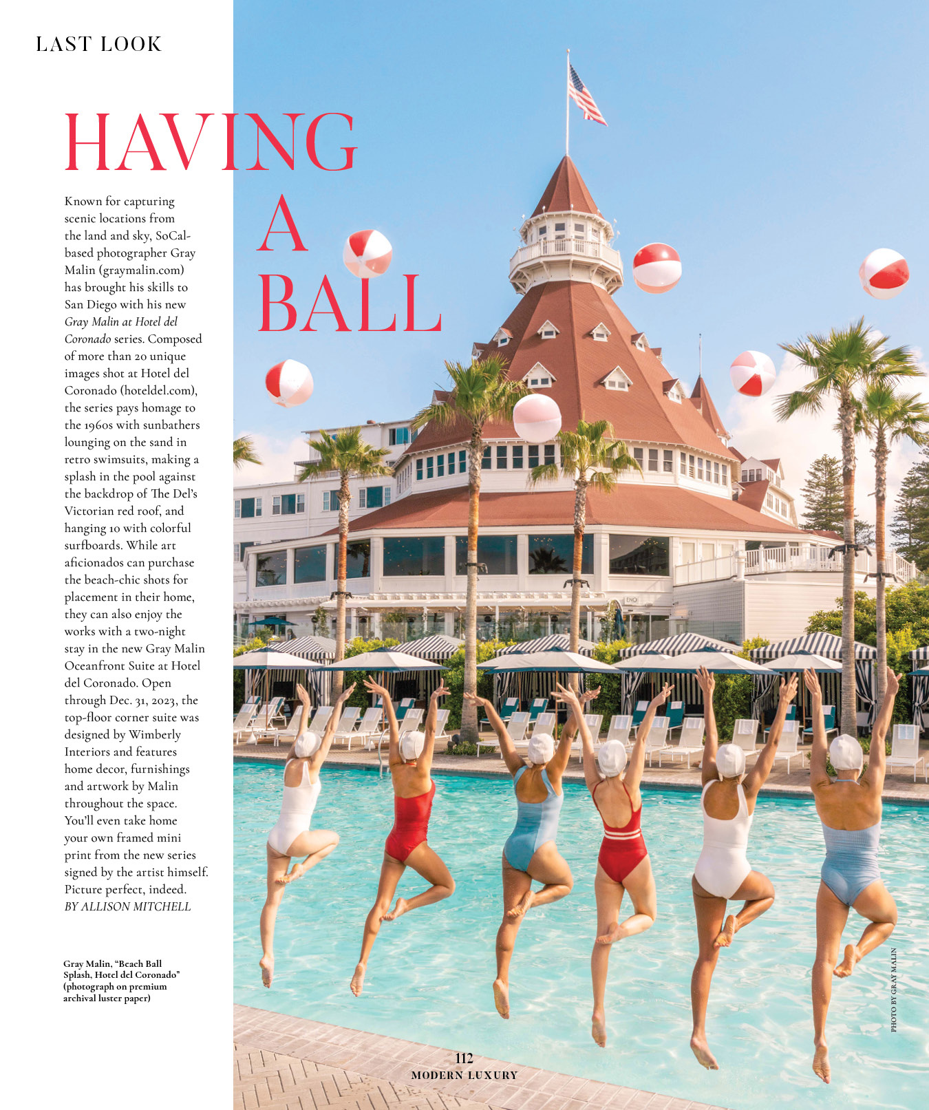 Front of book layouts for Modern Luxury magazines editorial