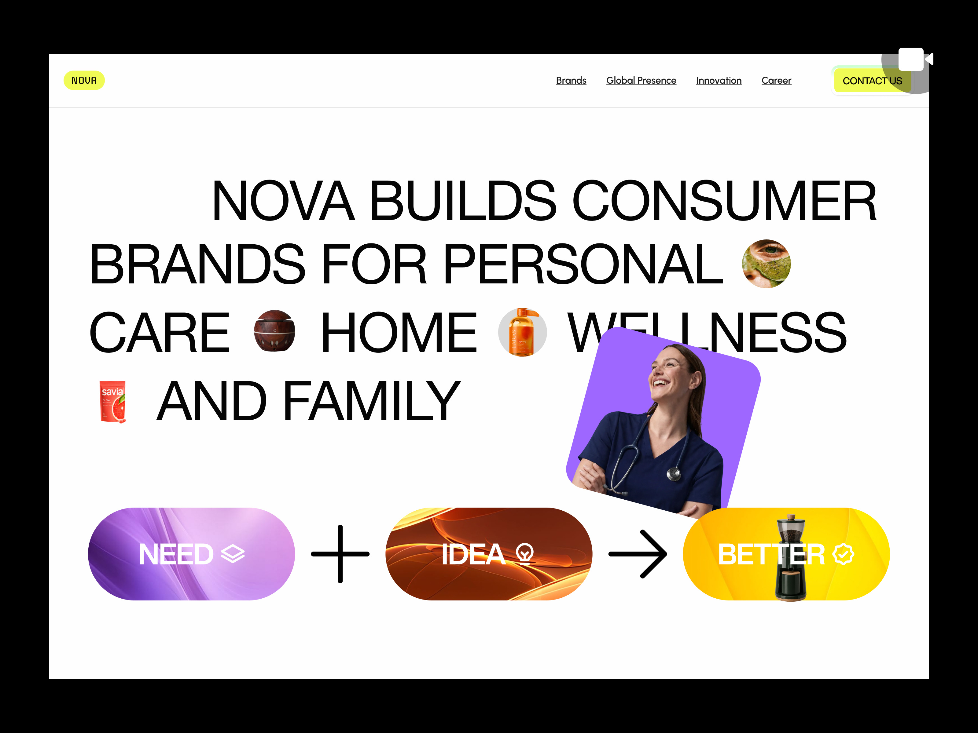 NOVA - Consumer Brands & Wellness Group agency amazon branding care company consumer digital marketing framer goods healthy landing page shopify theme ui webflow website wellness wordpress