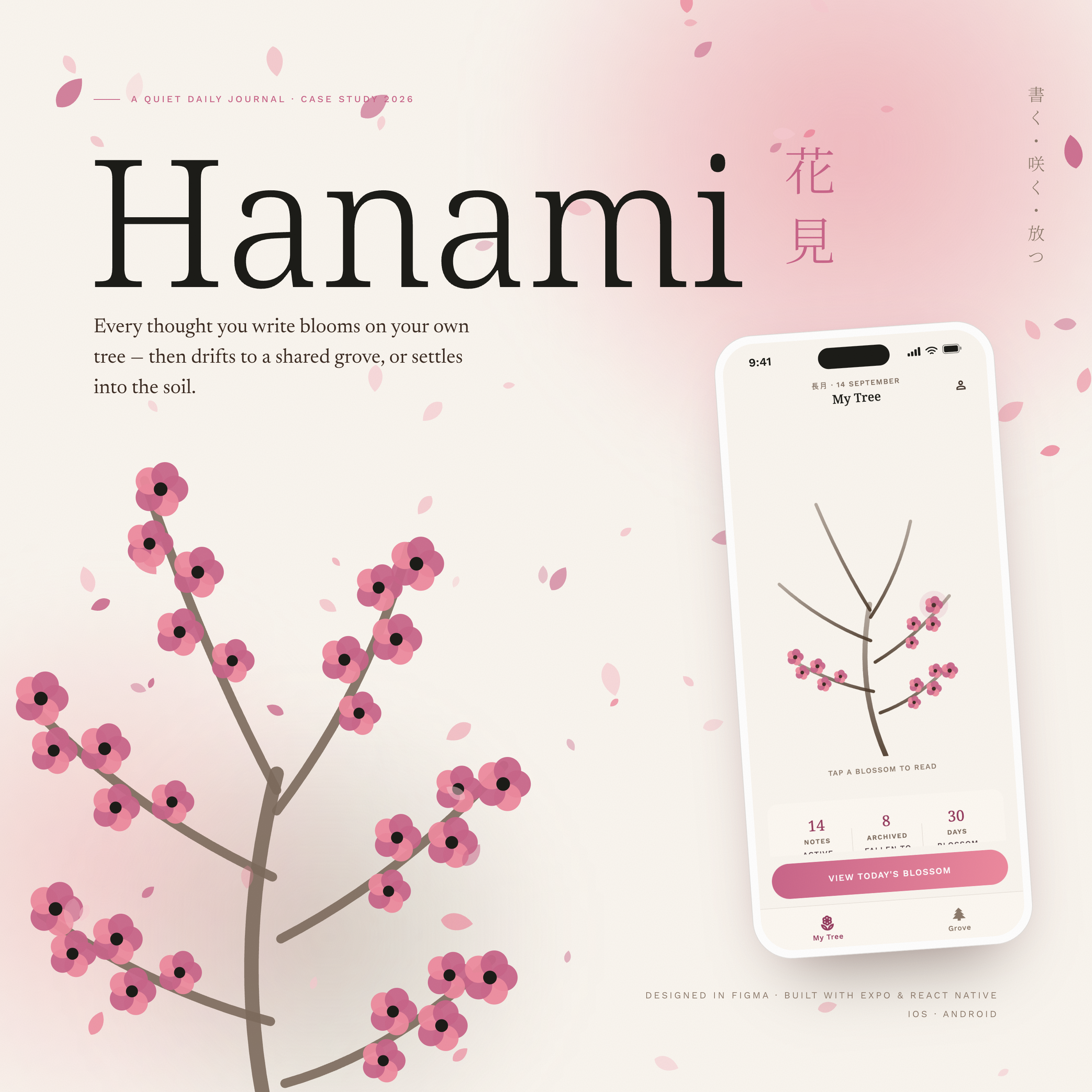 Hanami — A Quiet Daily Journal App app design branding design design system