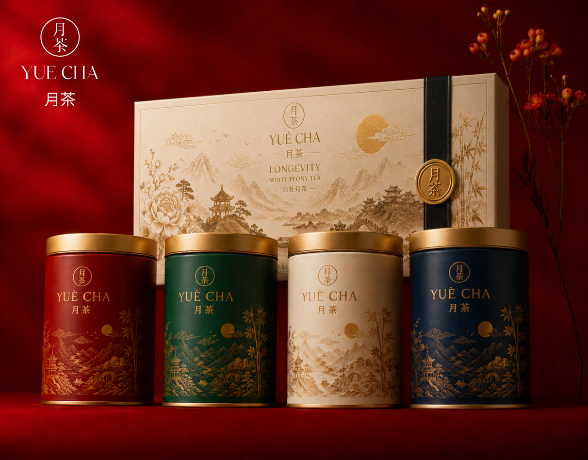 YUÈ CHA — Luxury Tea Branding & Packaging brand design brand identity branding chinese tea creative direction graphic design illustration logo design luxury branding luxury packaging packaging packaging design packaging illustration premium packaging product design product packaging tea branding tea packaging typography visual identity