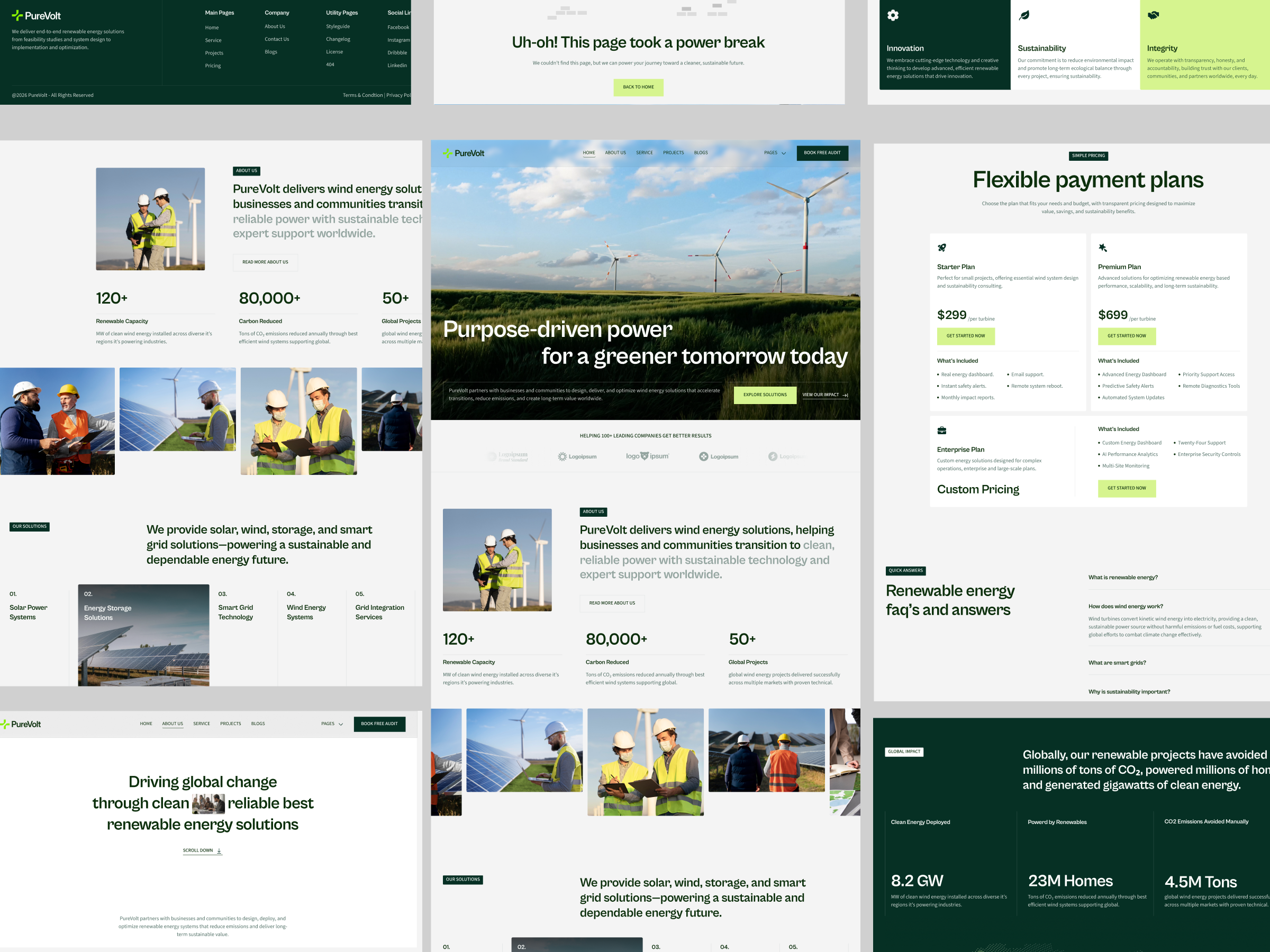 PureVolt - Renewable Energy Website Design agency website b2b business ecommerce landing page popular product saas services solutions technology ui design ux design web design webflow webflow designer webflow developer webflow development webflow template website design