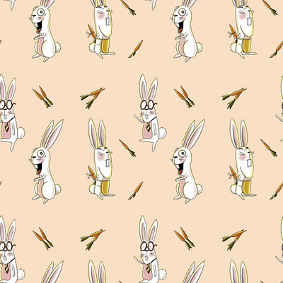 Rabbit pattern design graphic design illustration pattern postcard