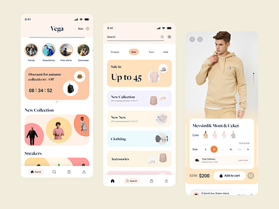 E-commerce App android app clothes design e commerce ecommerce interface ios layout phone product shopping ui ux web