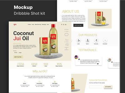 Coconut Oil page graphic design ui