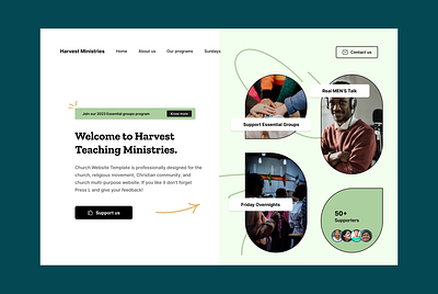 Harvest church design landing page