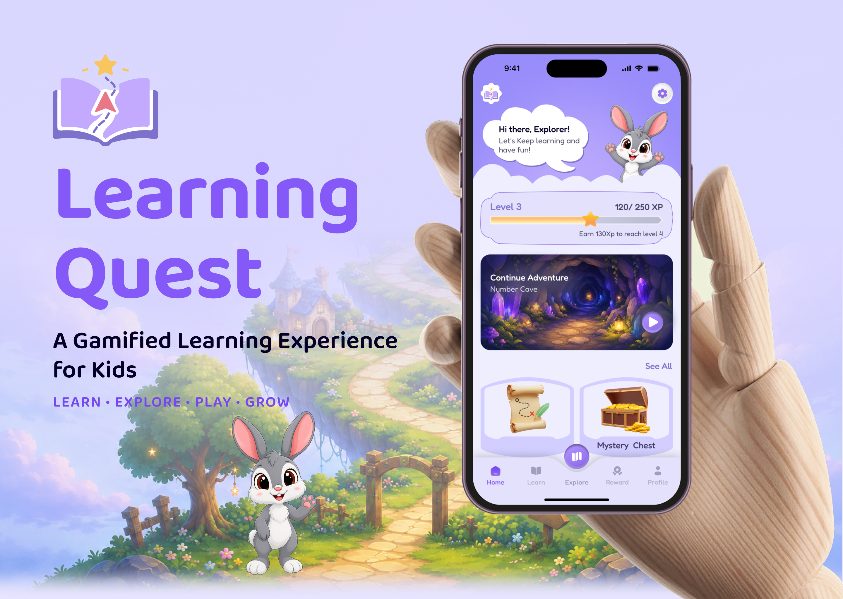 Learning Quest — A Gamified Learning Experience for Kids app design design design system edtech edu tech eduapp gamification learning experience mbile ux mobile app mobile app development product design ui ui design user experience ux uxdesign