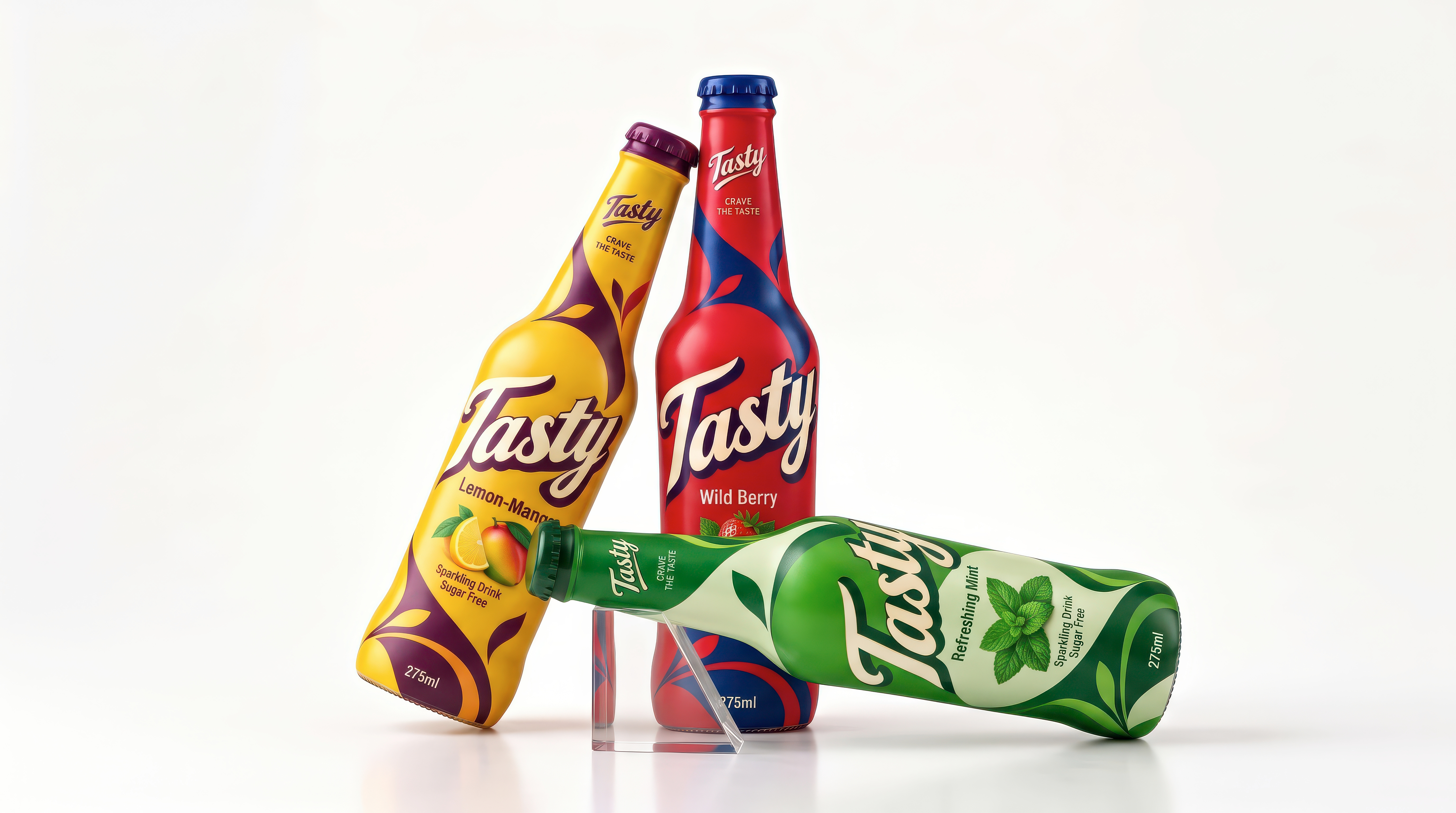 Example of Tasty Sparkling Drinks — Colorful Packaging Design