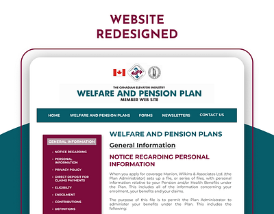 Welfare & Pension Plan Website Redesign charity fajar chaudhary figma organization pension redesigned trust ui design ui ux user interface website website design welfare