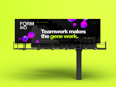 Teamwork makes the gene work. agency billboard bio biological digital graphic design green life sciences lime scientific startup