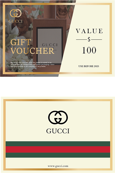 Gucci Voucher graphic design voucher