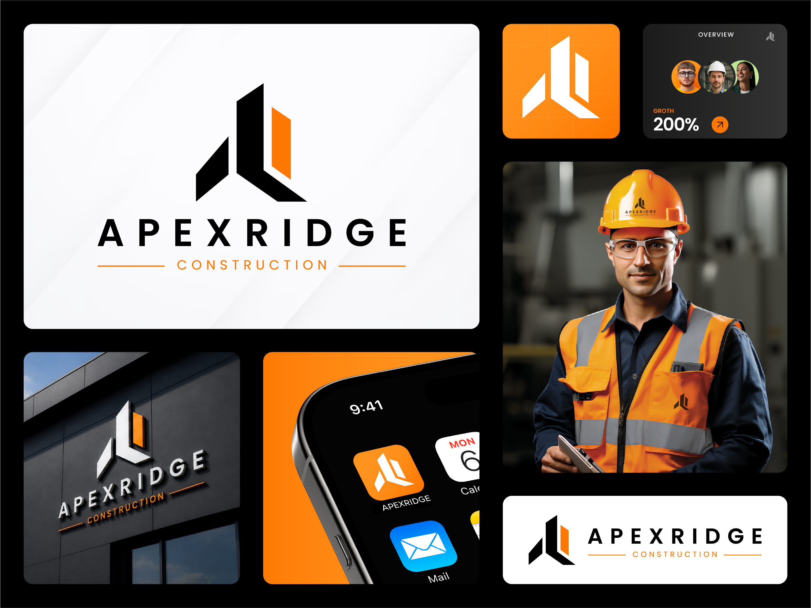 Apex Ridge | Construction Brand Identity & Logo Redesign architectural logo brand guidelines brand identity branding business branding construction branding construction company construction logo corporate branding creative wisdom geometric logo graphic design identity design logo logo mark logo redesign modern logo visual identity