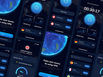 VPRO - VPN Pro Mobile App 3d app branding design graphic design ui