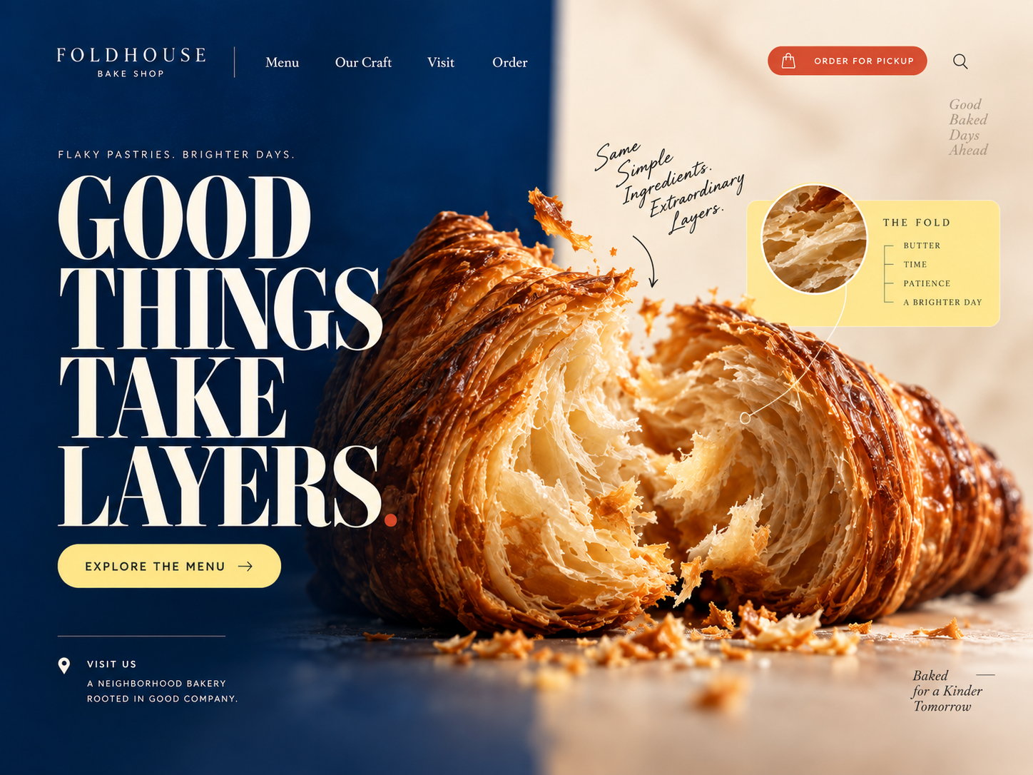 Foldhouse Bake Shop — Bakery Website art direction bakery editorial design food ui design web design