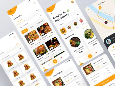 Food Delivery App Concept app design delivery delivery app delivery service dinner eating fast food food food delivery application food delivery service food order lunch mobile mobile food app ui ux