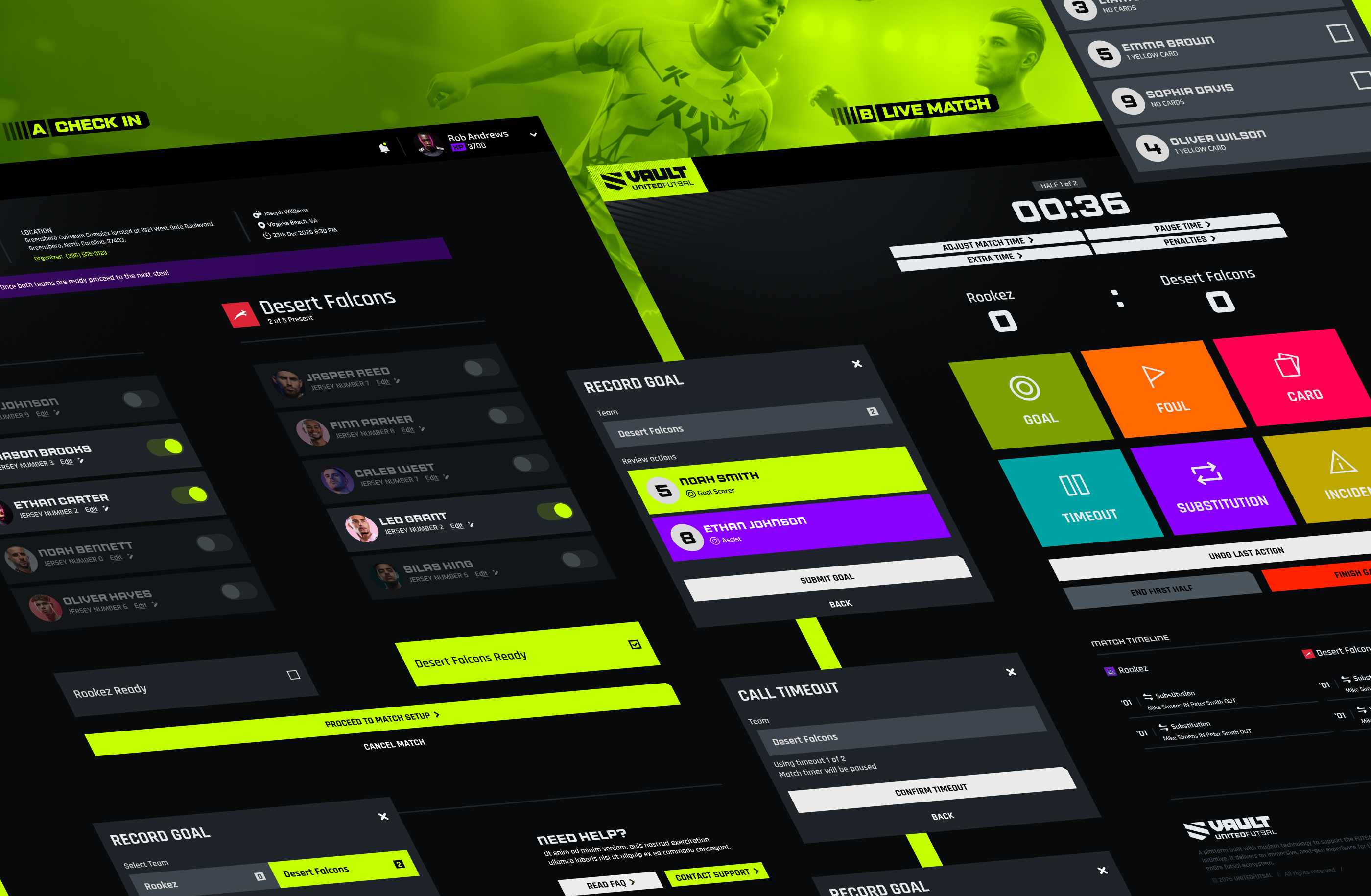 Futsal Referee Match Management UI competition platform futsal platform match dashboard match management match operations ragebite referee dashboard referee management referee ui sports dashboard sports management sports platform sports technology sports ui sports ux tournament platform ui design ux design youth futsal youth sports