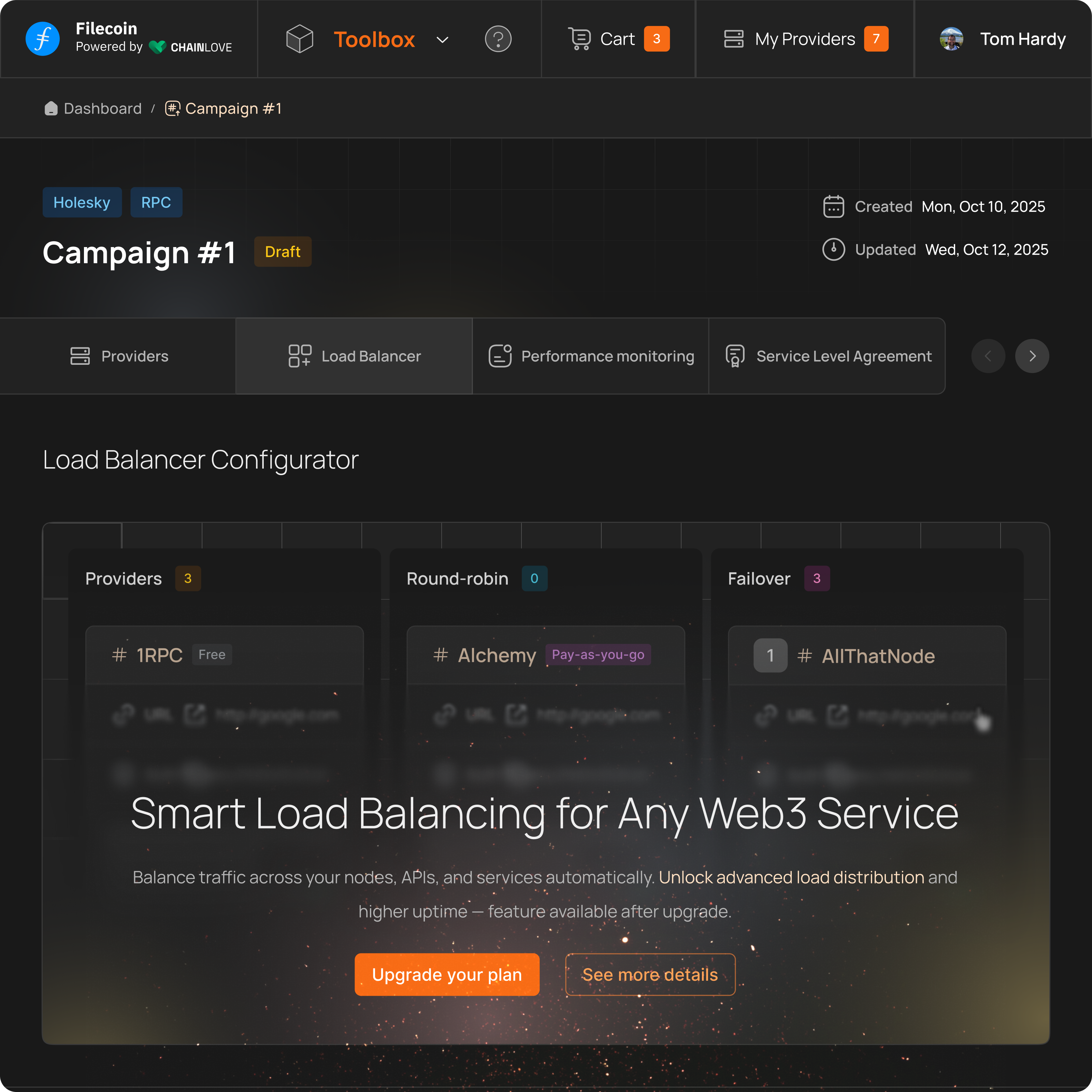 Web3 Load Balancer Configurator api b2b blockchain chain.love crypto dark ui dashboard dashboard ui design system developer tools infrastructure load balancer monitoring product design rpc saas ui design ux design web app web3