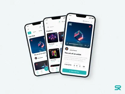 NFTs Art App Design (Light theme) app app design appdesign art design digital digital art nft nftapp nfts nfts app design nfts art nftsapp ui ui ux ui design ux ux design