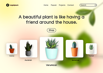 Minimal Plant shop app design e commerce figma figma design graphic design landing page landing page design minimal plant plant shop ui ui design uiux ux ux design web design website website design