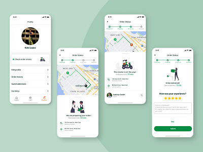 Location Tracker address app courier dailyui dailyui020 delivery design feedback location order profile screen tracking ui uidesign uiux